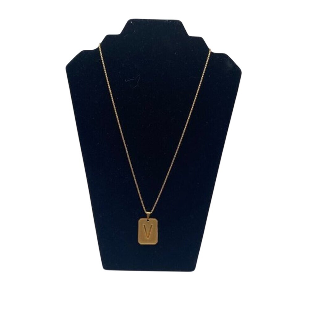 Alphabet V Necklace‎ Gold Tone Women's Gold Tone Minimalist Initial Jewelry